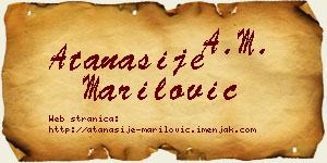 Atanasije Marilović vizit kartica